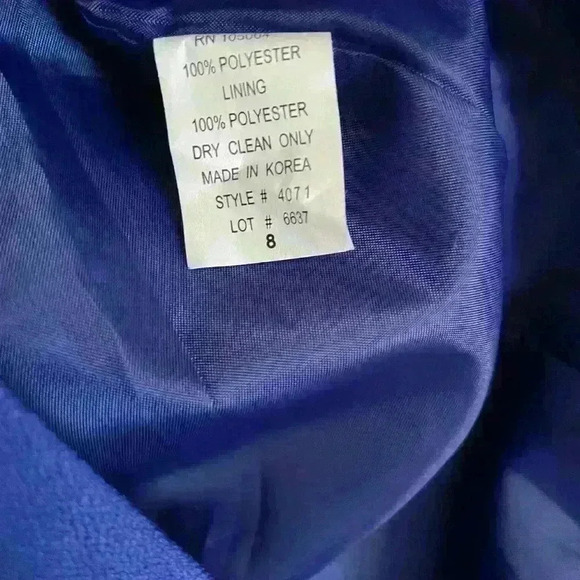 Chad Stevens Blazer Jacket and Skirt 2 Piece| Royal Blue | Size 8 - Picture 6 of 7